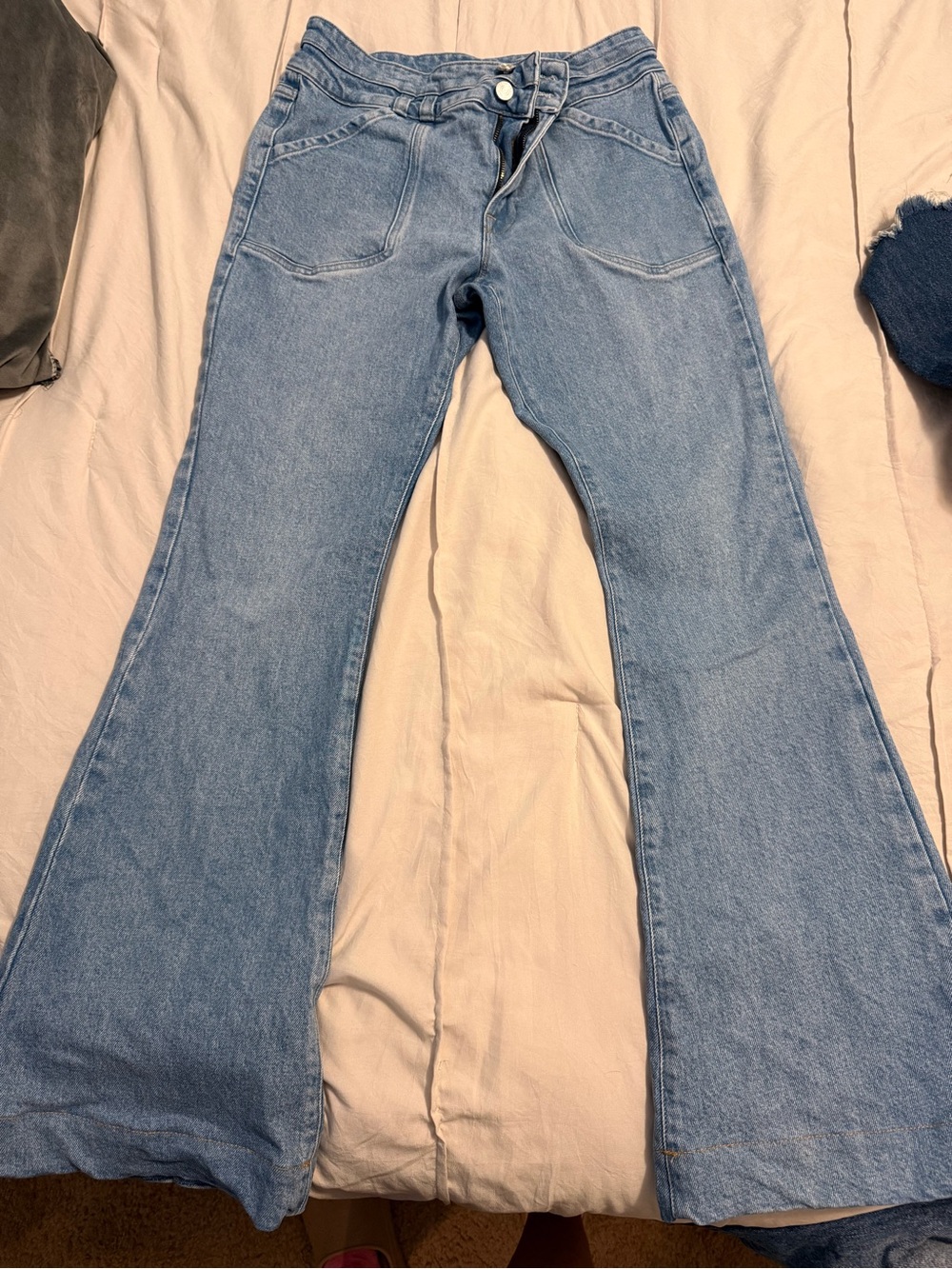Frame Denim Light Wash Flared Jeans